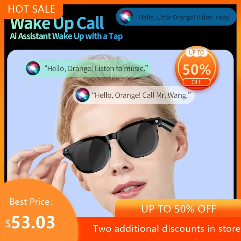 AI Intelligent Calling Music Photography Real-time Translation Wearable Popular All Things Recognition Bluetooth Glasses 2026