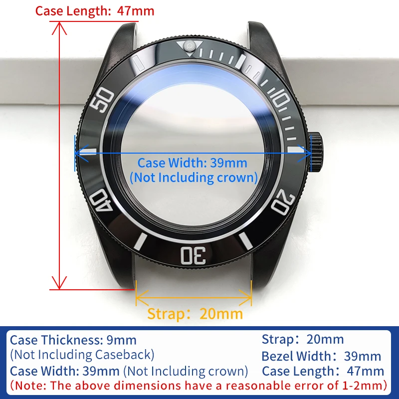 빈티지 시계 케이스 블랙 광택 브러시드 스틸 시계 케이스 MOD 시계 부품 SKX NH35 NH36 4r36 4r35 교체 시계 부품