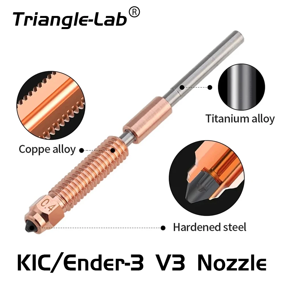 Trianglelab Hardening steel K1C Nozzle Kit Quick-Swap for K1C Ender-3 V3 Swift Installation High-Flow Printing Upgraded