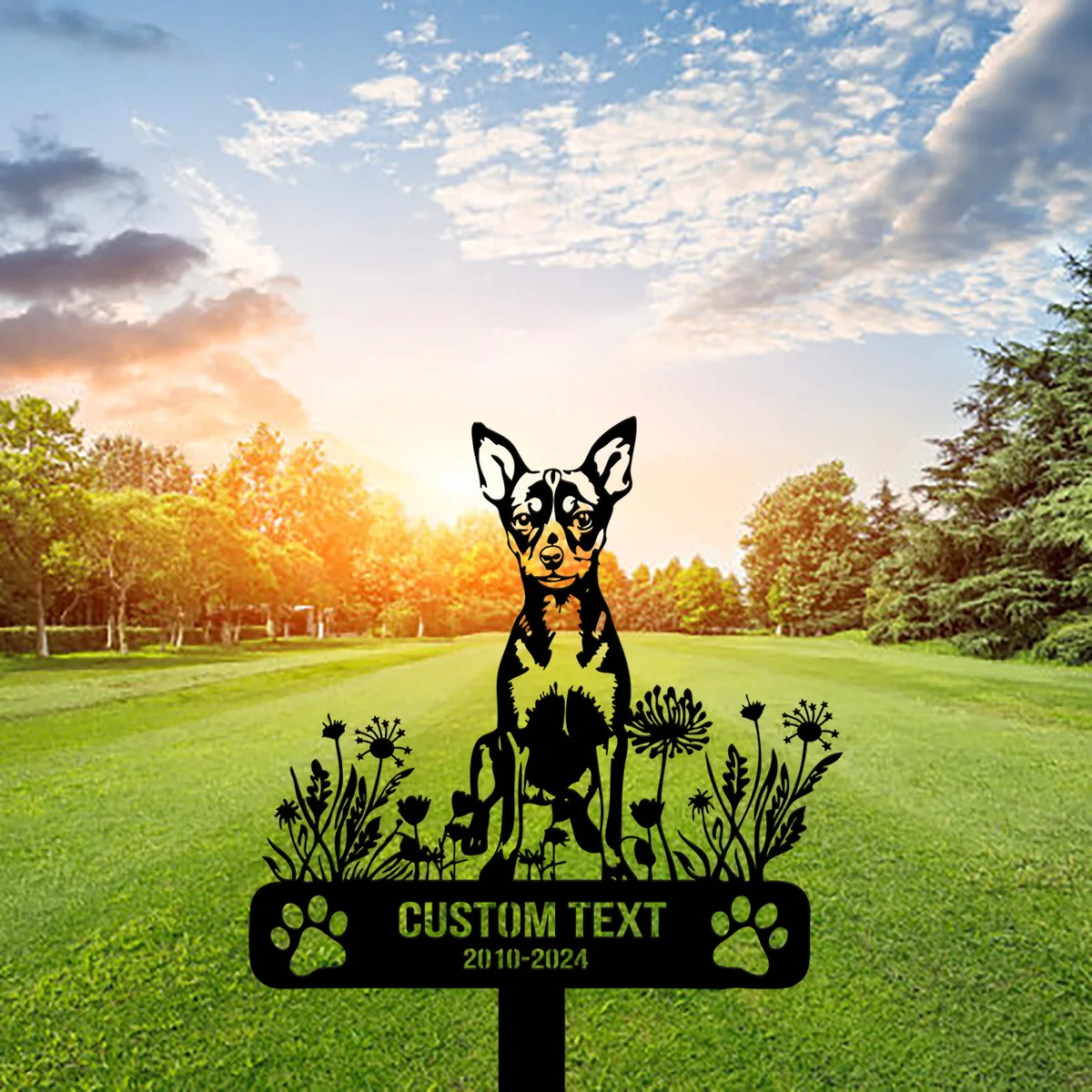 Custom Toy Fox Terrier Dog Memorial Stake, Dog Stake Metal Sign, Personalized Pet Outdoor Stake, Animal Garden Stake, Yard Metal