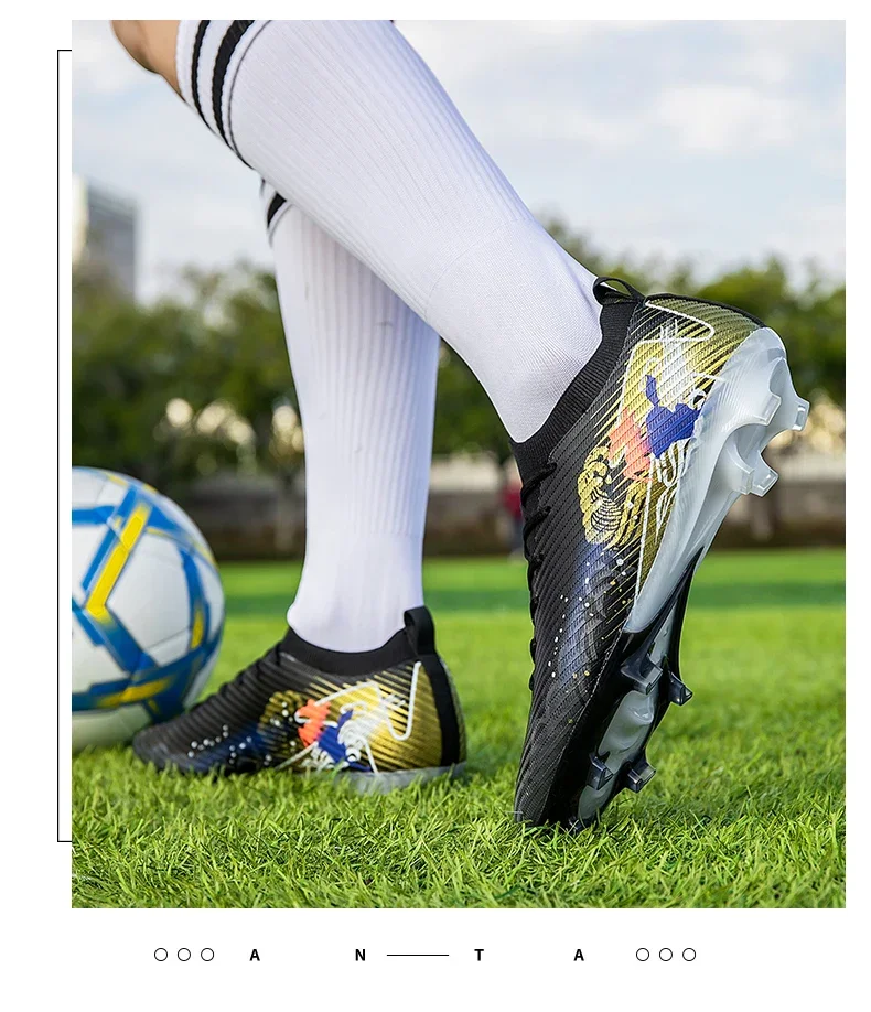 Neue Herren Fußballschuhe Trainingsschuhe Fußballschuhe mit langen Stollen Ultraleichte Fußballschuhe FG Rutschfeste Outdoor-Schuhe Dropshipping – Detail 15