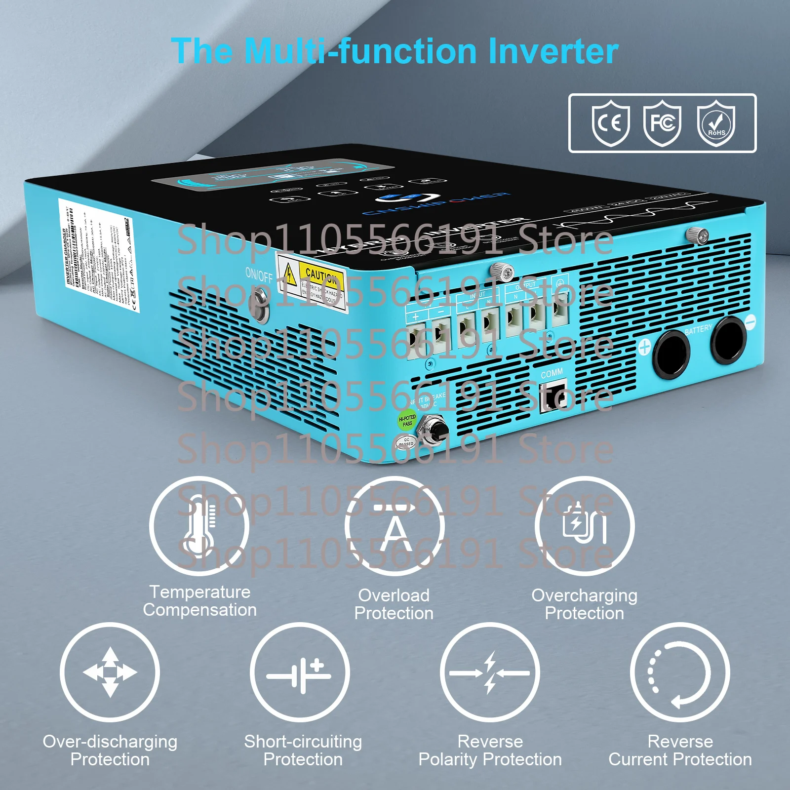 Inverter Pure Sine Wave Hybrid Invert 4500VA 4500W 24V DC  AC with 150A MPPT Solar