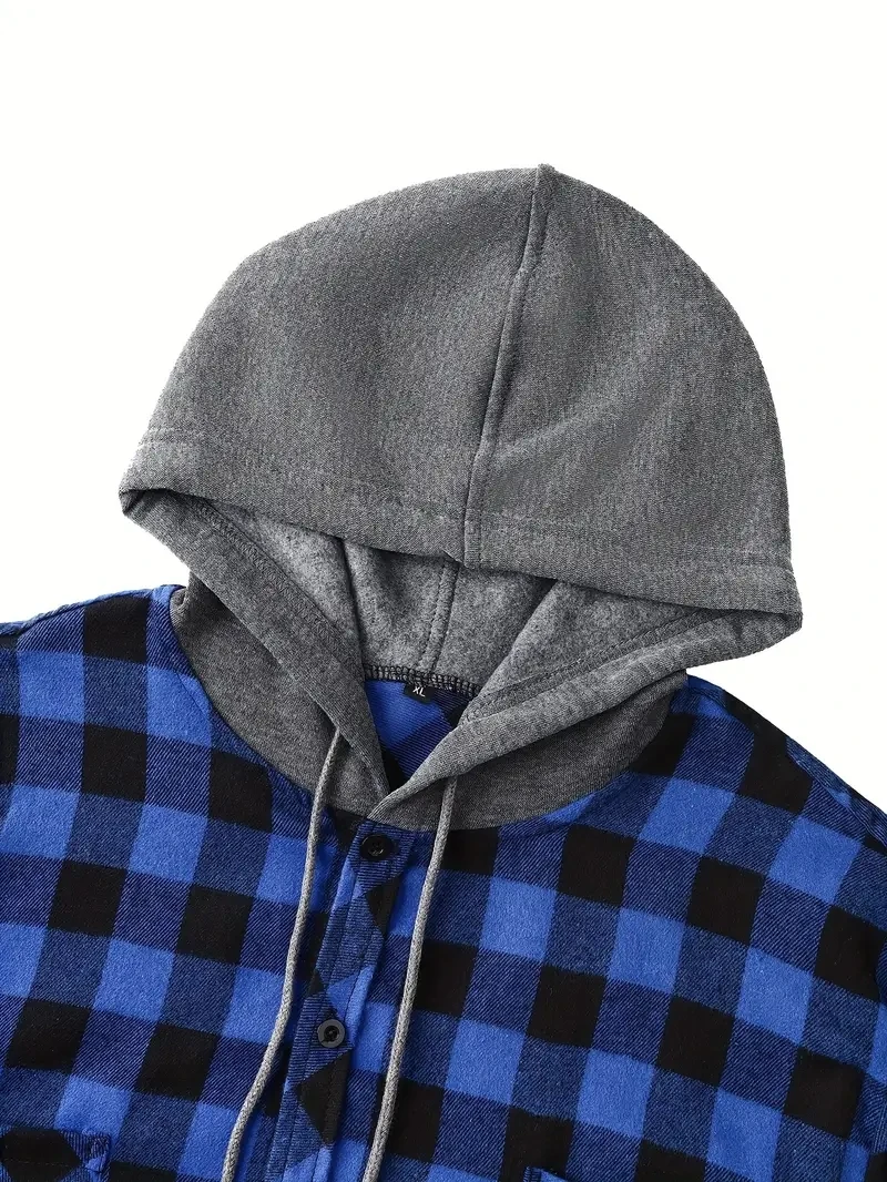 2024 Men\'s Loose Long sleeved Hooded Shirt