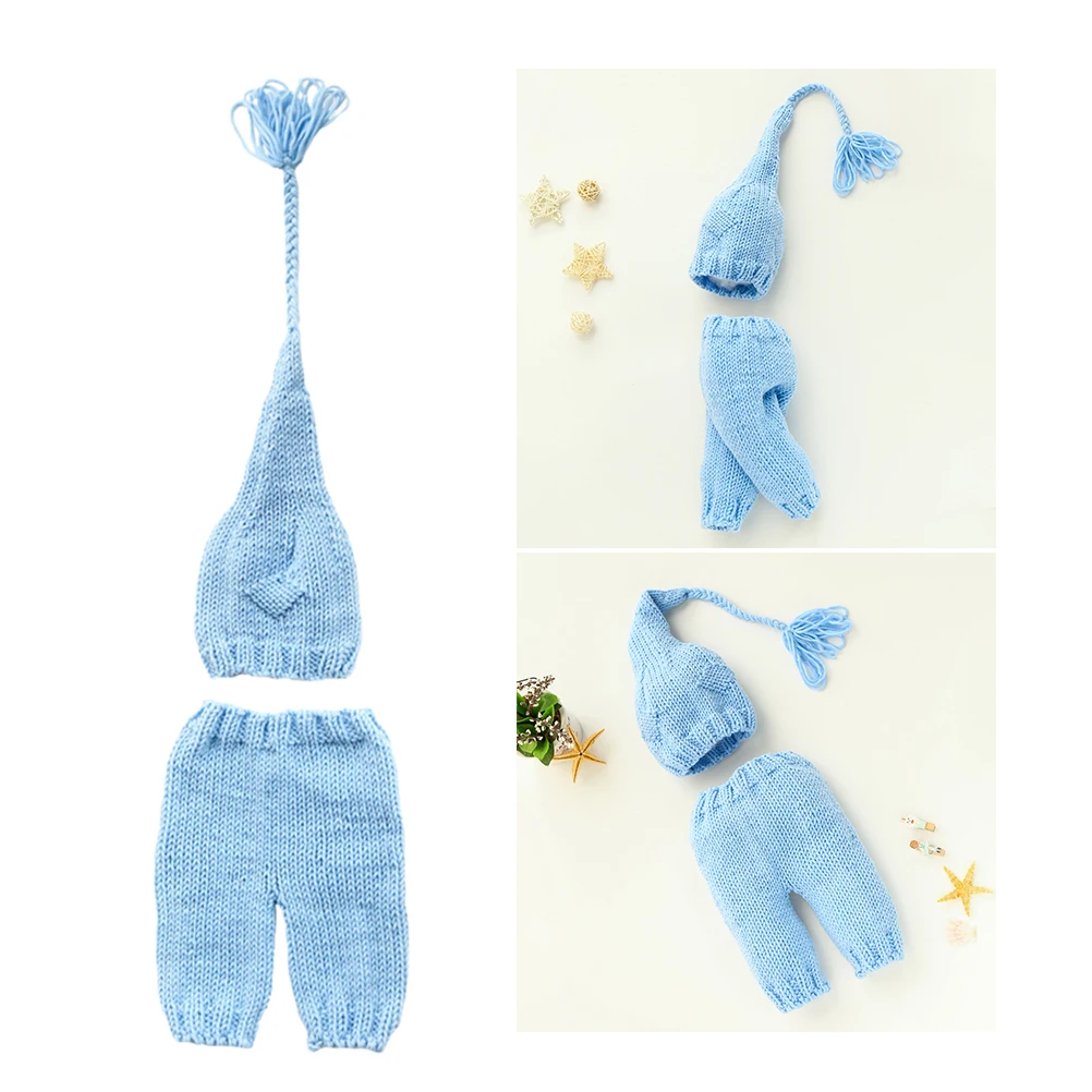 

Baby Knitted Outfits Newborn Costume Photography Props Adorable Tassel Hat Comfortable Material Perfect Gift Infant Families