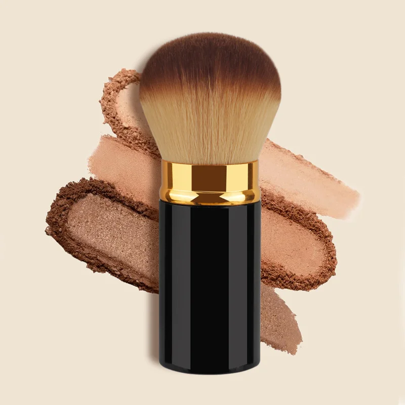 Hot-Selling Retractable Makeup Brush Large Black Gold Loose Powder Brush Setting Powder Brush Source Factory Supply In Stock