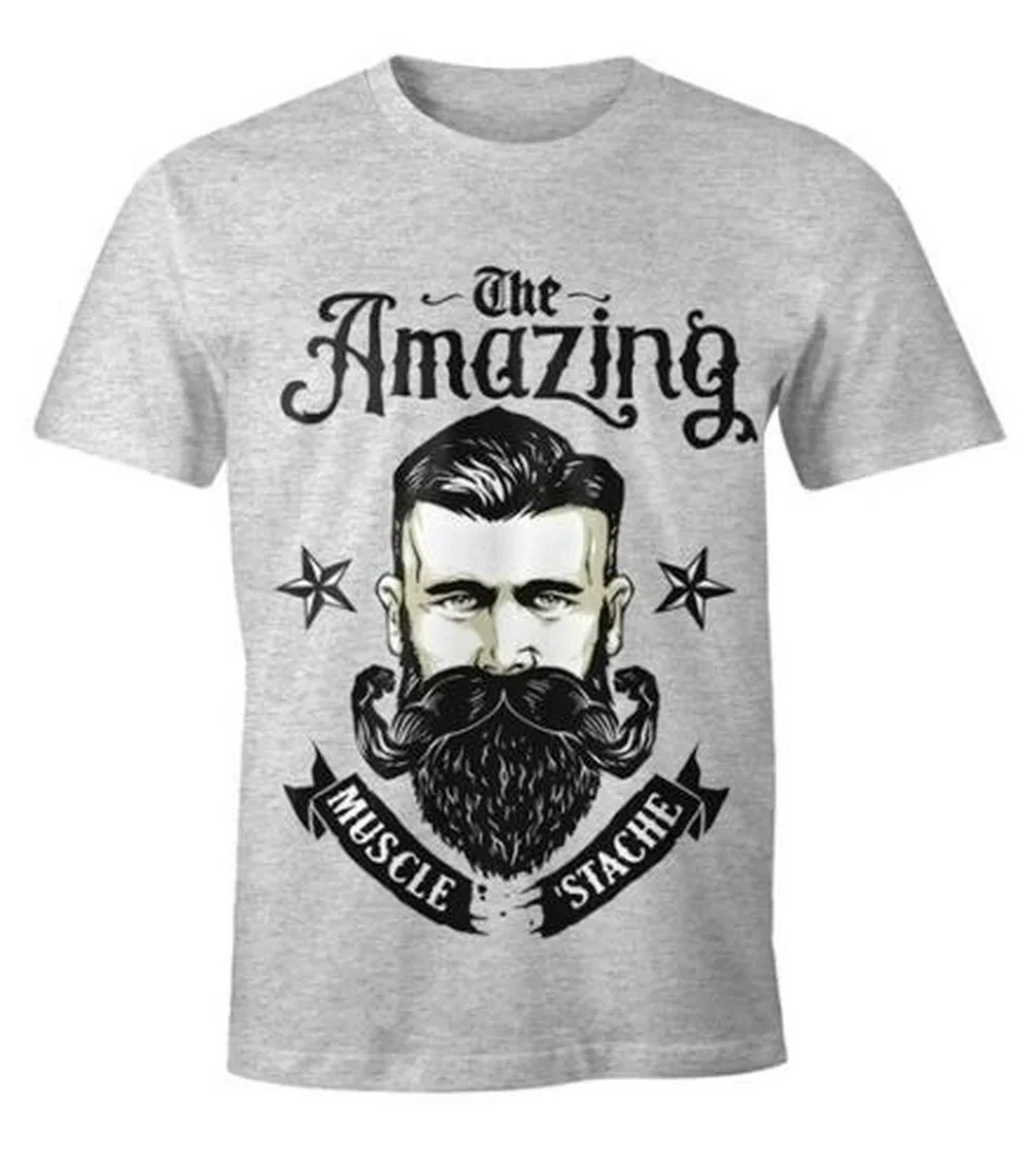 Herren T-Shirt - Beard The Amazing Muscle Mustache Bart Barber Shop Barbier