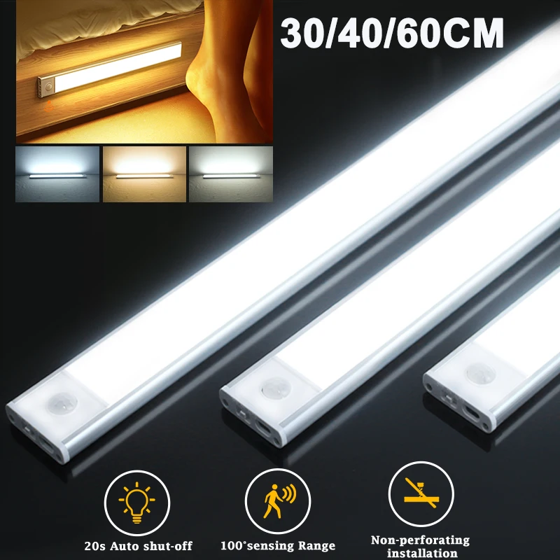 

Светодиодный датчик движения, лампа для шкафа, беспроводной светодиодный ночник с регулируемой яркостью, перезаряжаемые ночные светильники типа C, кухонный шкаф, проход