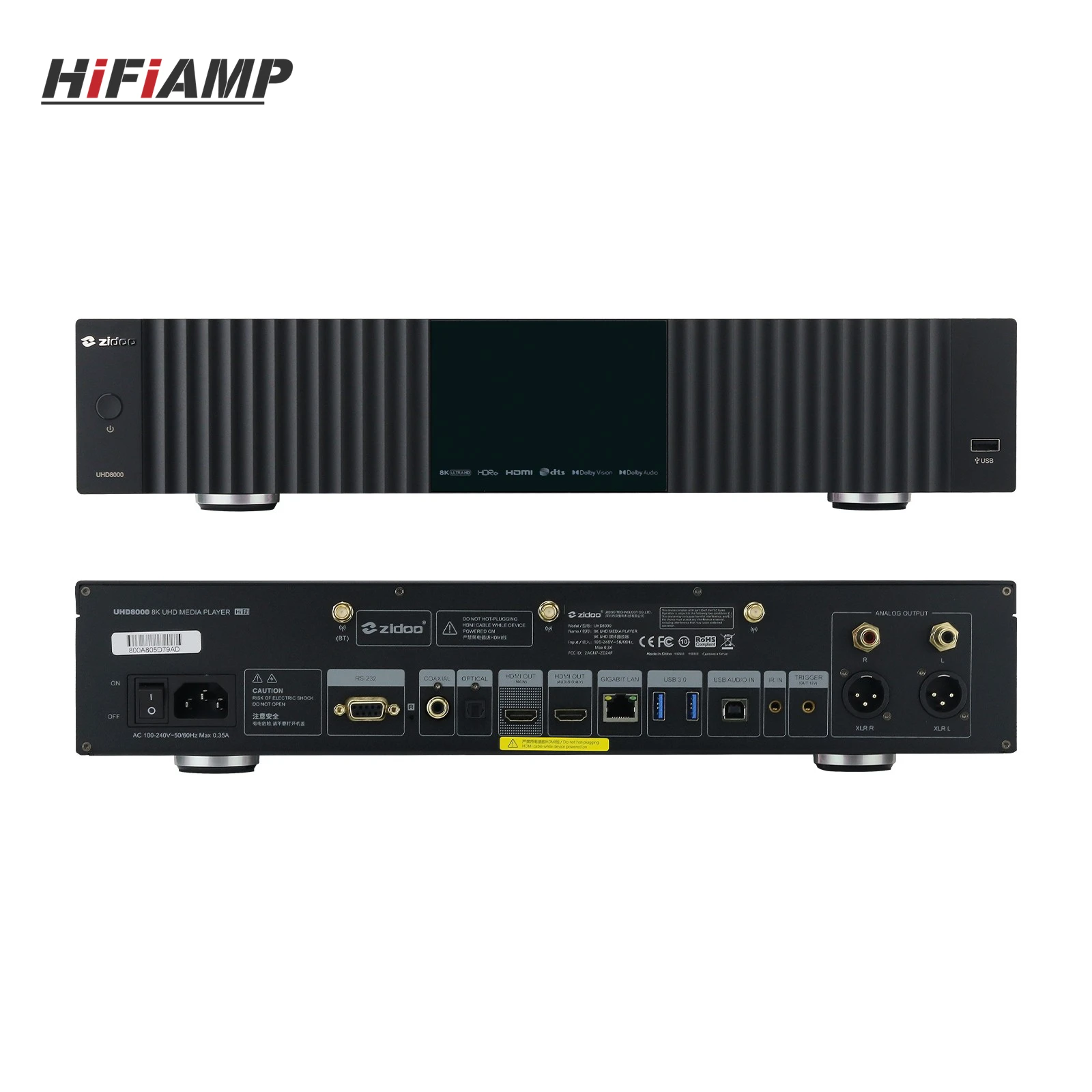 ZIDOO UHD8000 High Performance Hi-end DAC Audio Decoder 8K All-in-one Media Player HiFi Streaming Support APP Control view 5