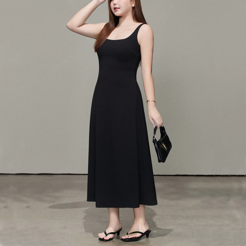 

Платье-сарафан XXXXL Fashion Plus Size для женщин, премиум-класса, во французском стиле, с квадратным вырезом, А-силуэт, облегающее, эластичное