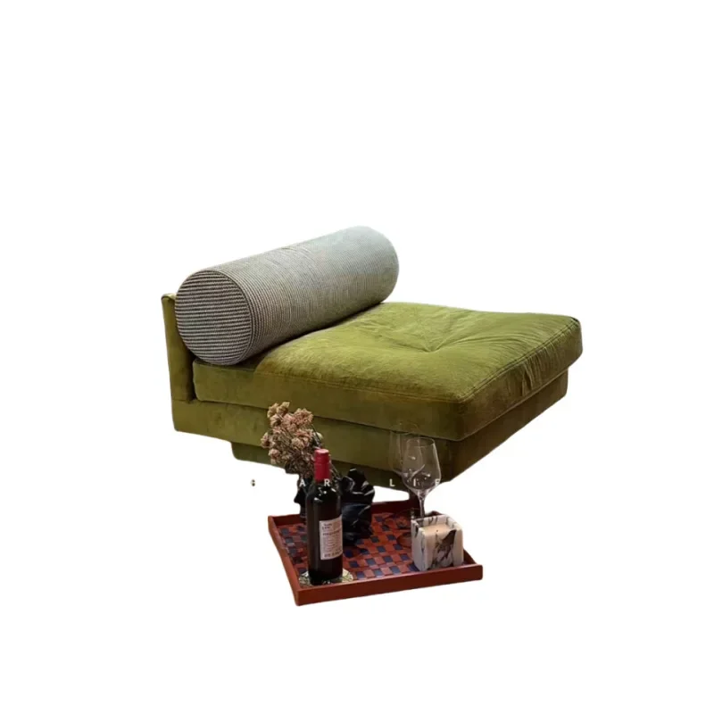 

Pastoral minimalist design niche single leisure sofa chair Forest Matcha green lazy home chair