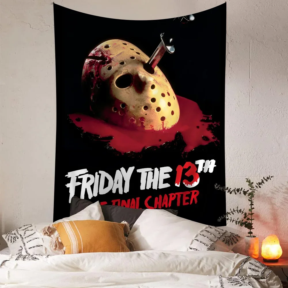 Horror Movie F-Friday T-the 13th Hanging Bohemian Tapestry Hanging Tarot Hippie Wall Rugs Dorm Wall Hanging Home Decor