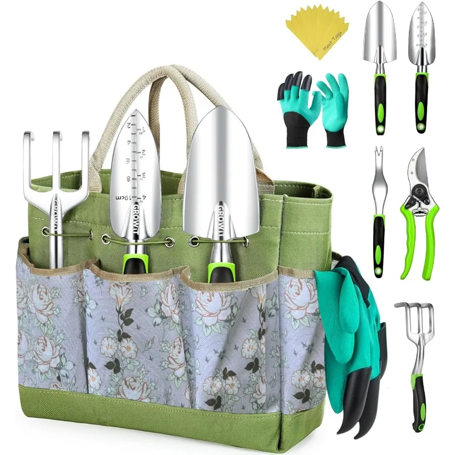 أدوات حديقة شديدة التحمل 22 قطعة مجموعة زهور مقاومة للصدأ وغير قابلة للانزلاق لوازم بستنة متينة مع تصميم مريح لفعال #1