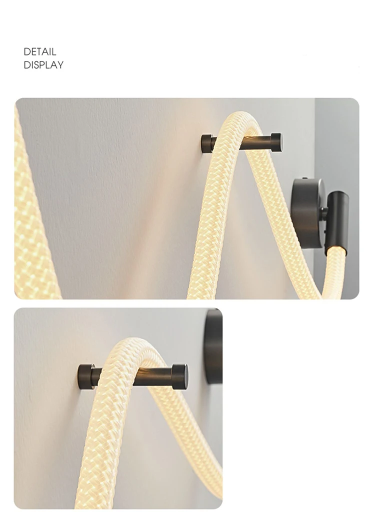 Luke Wand lampe einfache Atmosphäre Licht nordische Nachttisch lampe Wohnzimmer Faser gewebte Licht emittierende Röhre Lampe Bett Zimmer Nacht lampe – Detail 14