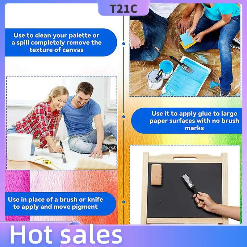 

T21C 5X Color Shaper Brush Широкая твердая плоская силиконовая кисть для рисования Гибкий инструмент для рисования на акриловой и водной основе, 1 дюйм