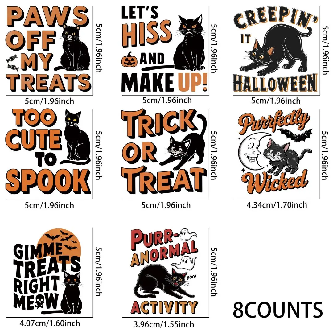 Halloween Drink Sublimation UV DTF Cup Stickers, Waterproof Sticker Pack for Decorating Mugs, DIY Art Supplies，Home Decoration