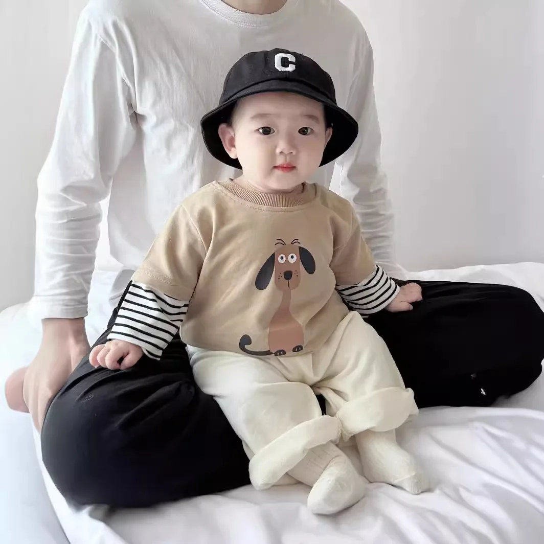 Spring Newborn Infant Baby Boys Cotton O-neck Long-sleeved T-shirt Kids Cute Soft Animals Fashion Baby Clothing