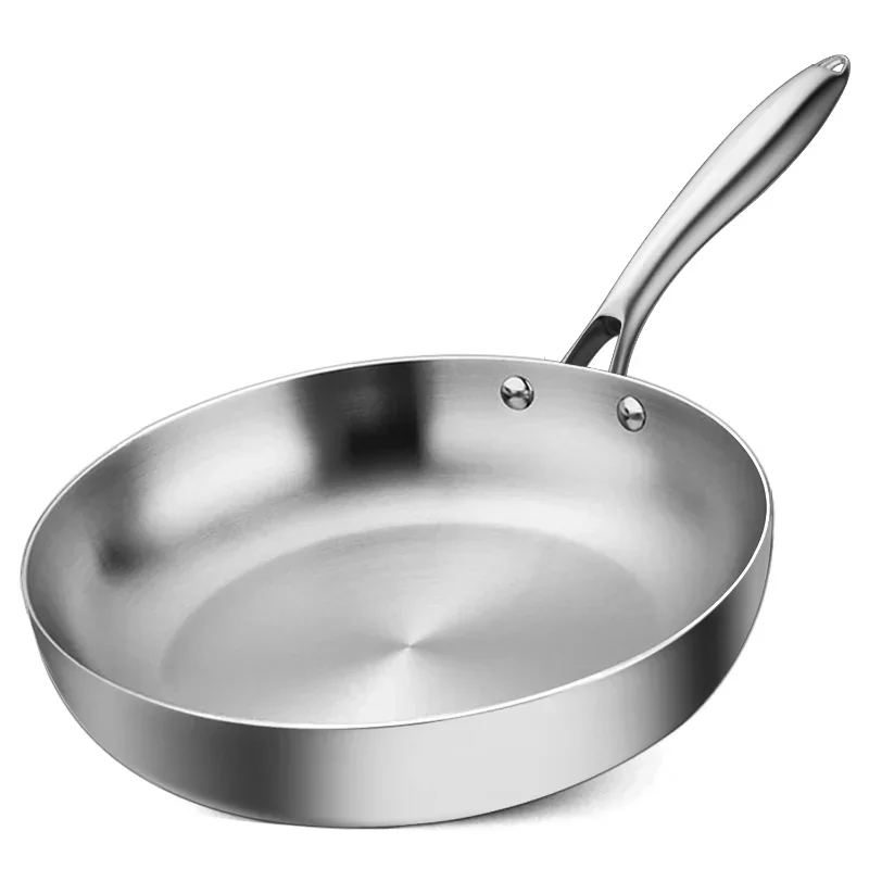 

Stainless Steel Frying Pan 304 Stainless Thick 3 Ply Steel Skillet Pans Cooking Pots Non-stick Frying Pans Kitchen Pan Set