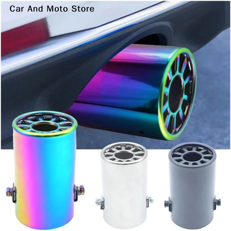 

1Pcs Universal Car Exhaust Muffler Tip Stainless Steel Car Exhaust Muffler Tip Pipes Auto Tail Rear Tip Decoration Accessories