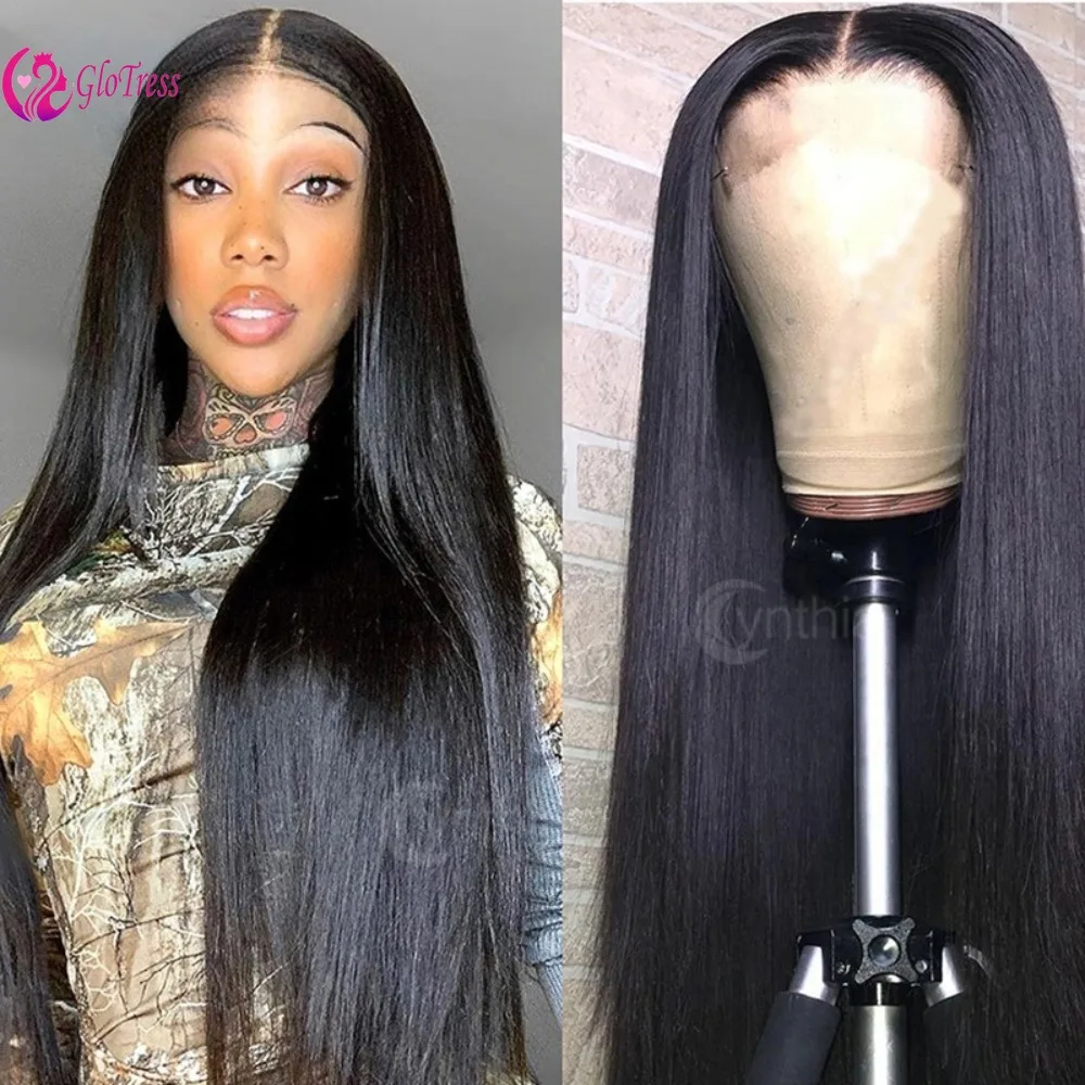 

Advanced 1b Lace Headband 4 * 4 Closure Wigs Brazilian Virgin Remy 20-30 Inches Straight 180 Density High Quality Any Skin Color