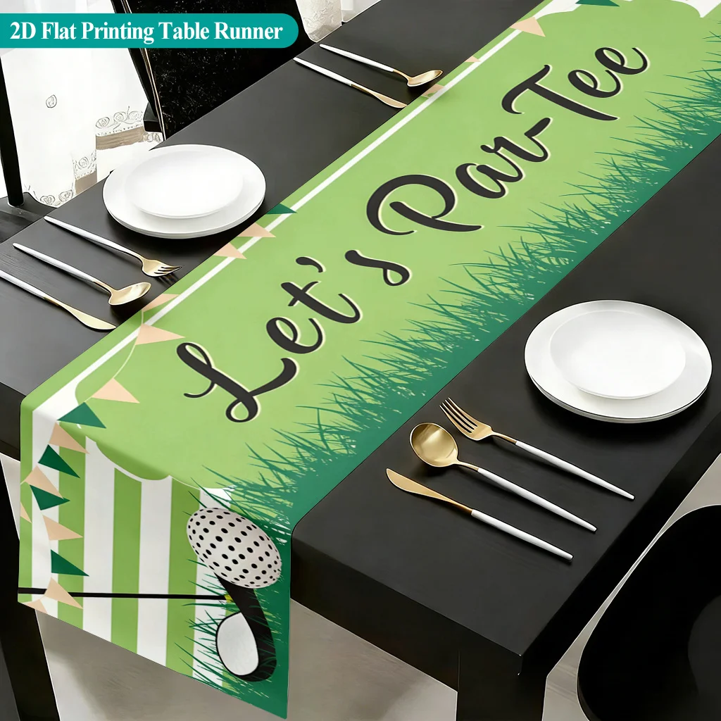 1 Piece Green Floral and Tree Pattern Table Runner, Suitable for Farmhouse, Indoor, Kitchen, Celebrations, Table Decoration, Restaurant and Banquet Decoration Supplies