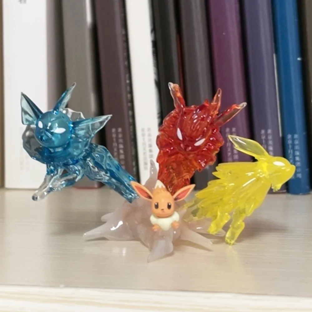 أنيمي بوكيمون الشكل Eevee Vaporeon Jolteon Flareon عمل أرقام Gk نموذج الرماد كيتشوم مكتب حلية جمع لعبة هدية الكريسماس