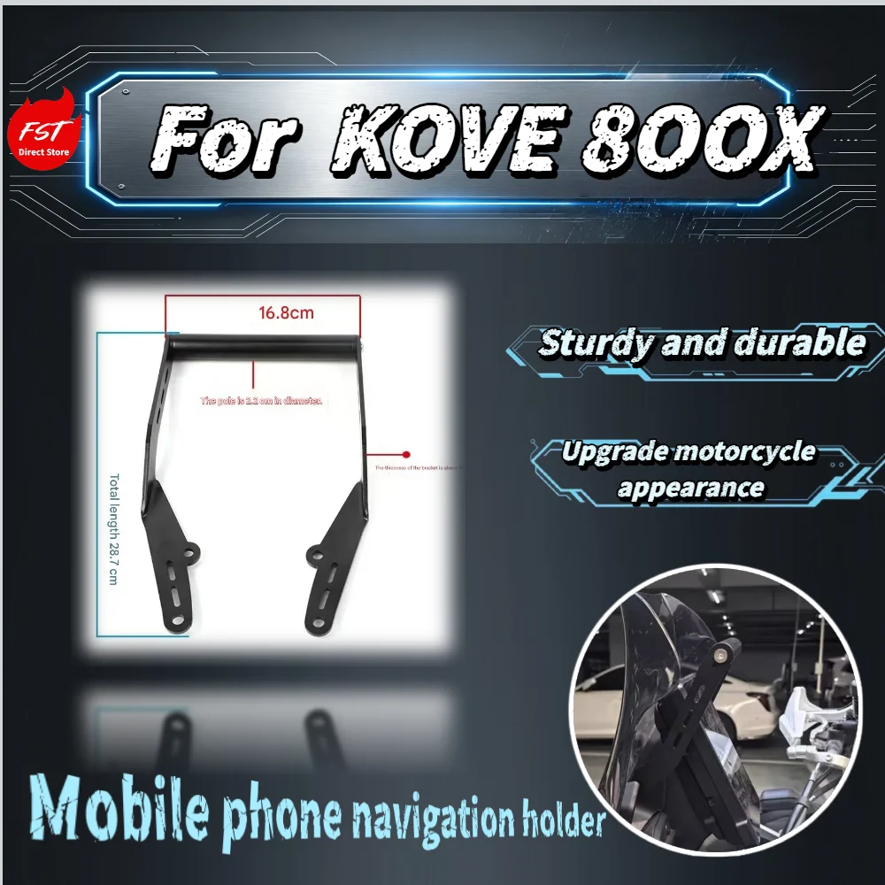 

For KOVE 800X Motorcycle Phone Navigation Bracket Modified Windshield Mount Extension Bar Expand Holder Accessories
