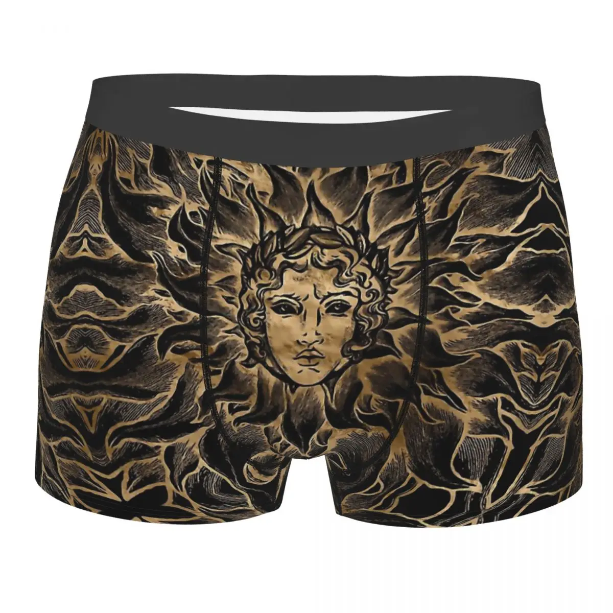 

Apollo Sun God Black And Gold Greek Mythology Underpants Breathbale Panties Man Underwear Comfortable Shorts Boxer Briefs