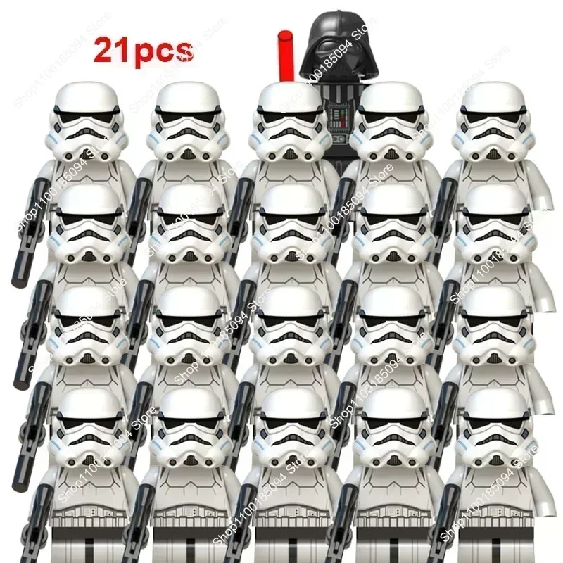 

Hot Toys Star wars 21pcs Clone Troopers Wars Legion Building Blocks Darth Vader SW585 Corps Bricks Wars Action Figures mini Toys