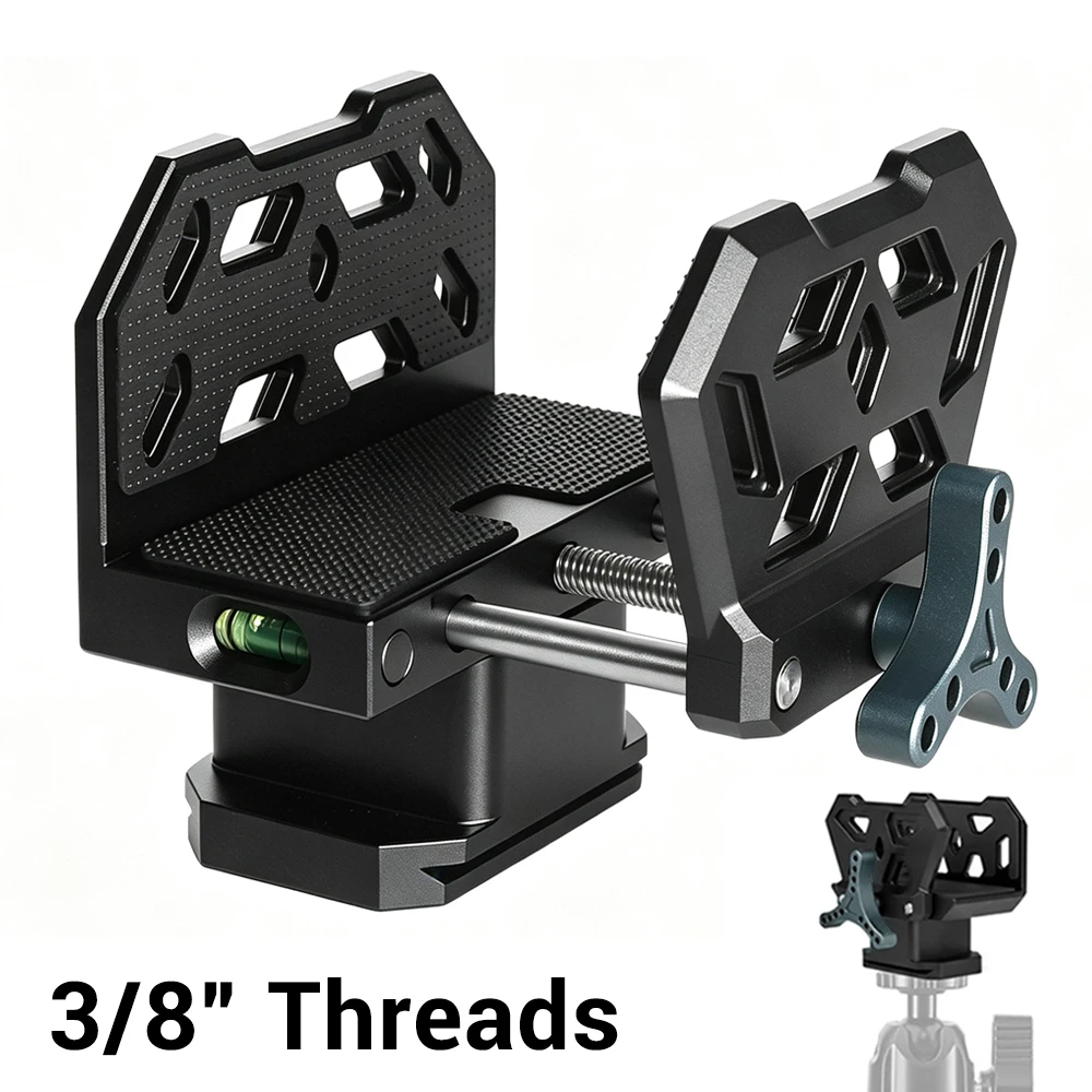Rifle Saddle Clamp Aluminum Alloy Shooting Rest Mount with Bubble Level Anti-Scratch Pad and 3/8