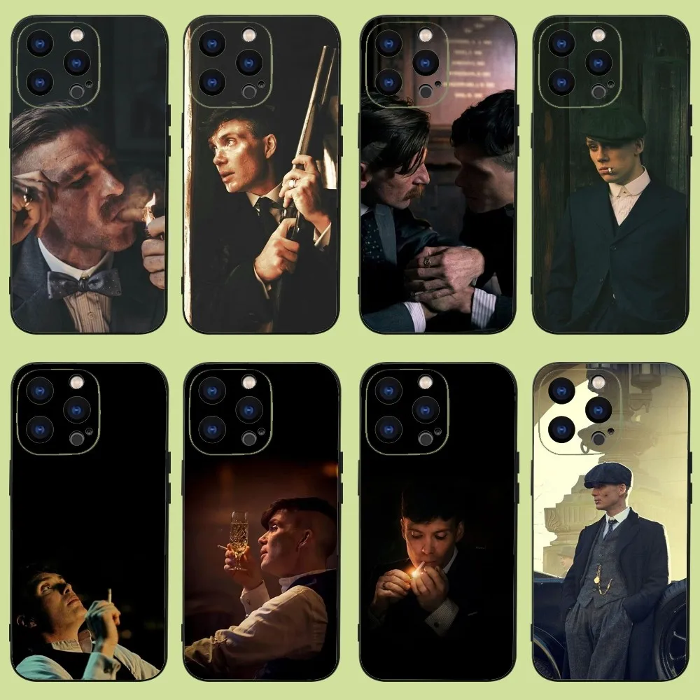 P-Peaky and B-Blinders Phone Case For iPhone 15,14,13,12,11 Plus,Pro,Max,XR,XS,X,7,8 Plus,SE,Mini Silicone Soft