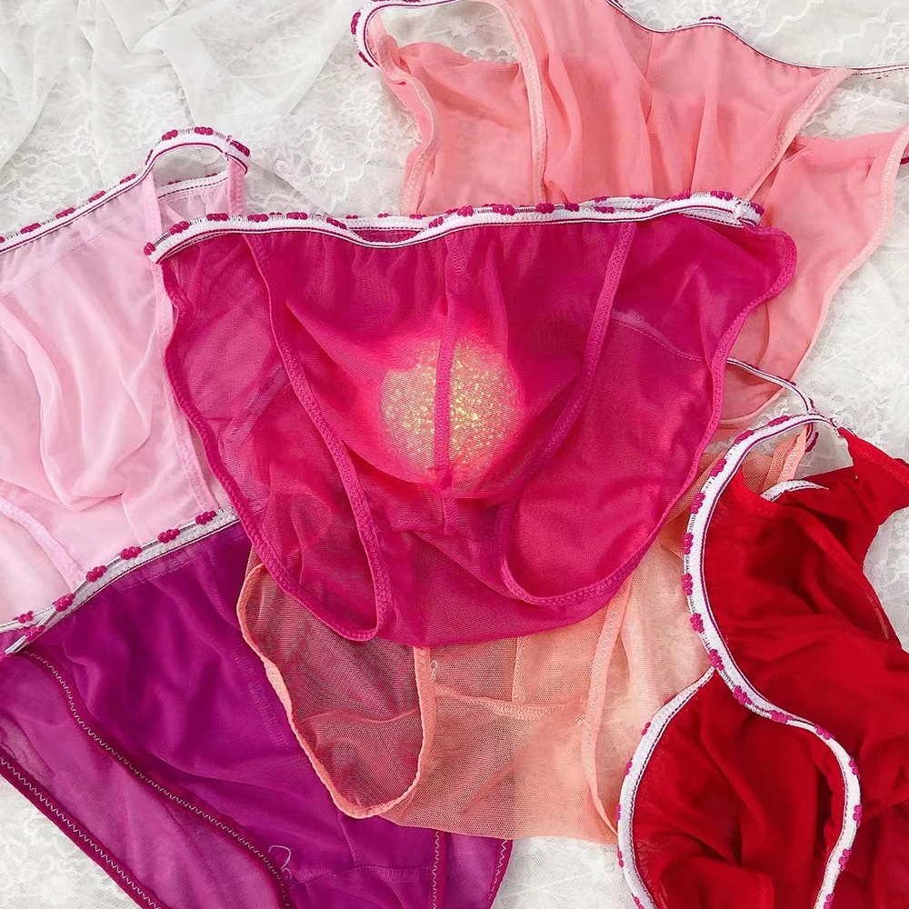 

Underpants Panty Panties Underwear Sexy Men's Underwear with Sheer Mesh Fabric and Bulge Pouch in Random Color