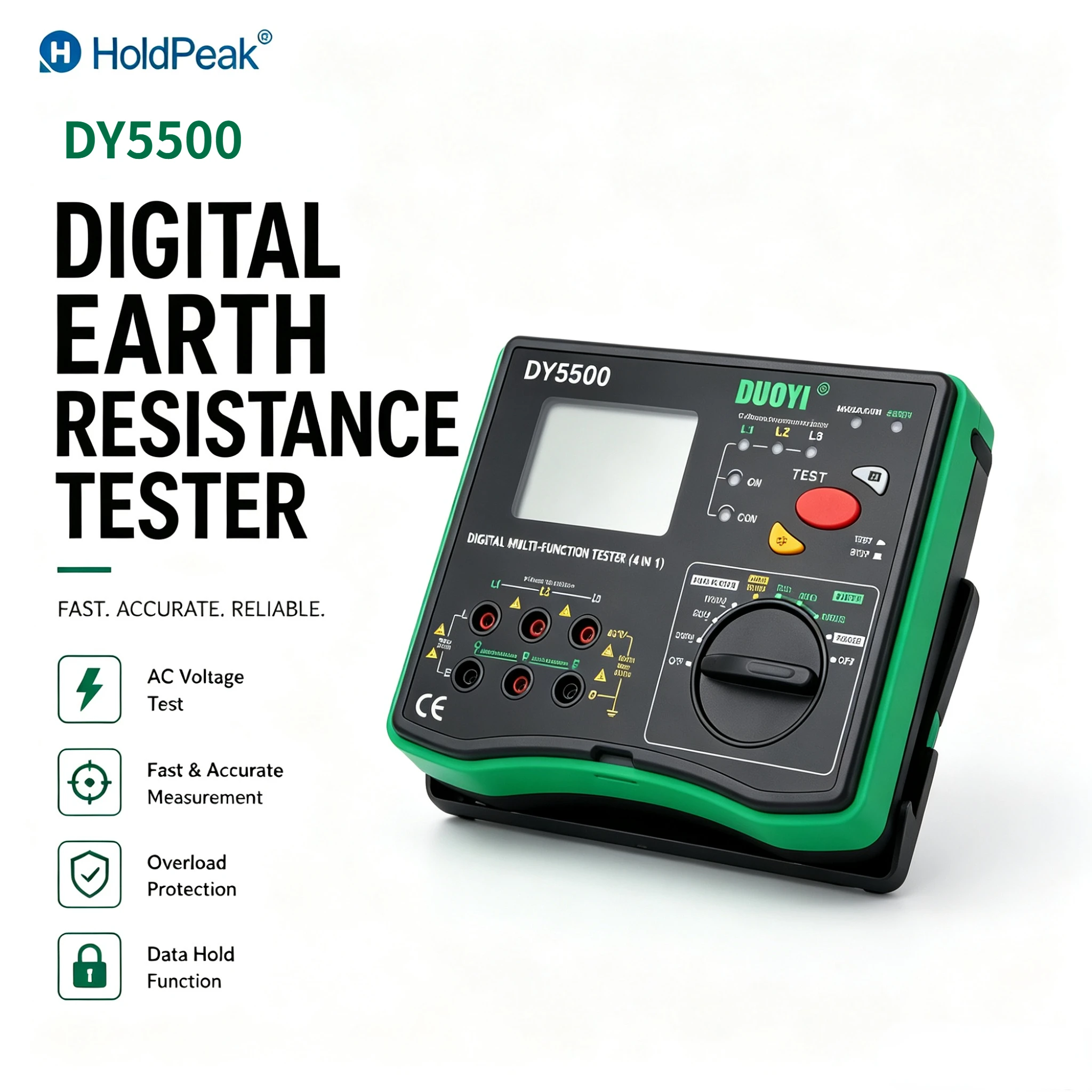 Insulation Earth Resistance Tester DY5500 0.01Ω-2000Ω ±2% High Precision for Substation/Power Equipment Maintenance CE FCC ROHS
