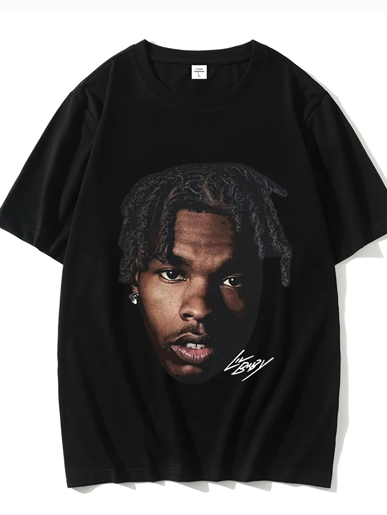 

Lil Baby Retro Graphic Men's Hip Hop Style Rapper Men Women Cotton Short Sleeve T-Shirts Oversized Streetwear 80046