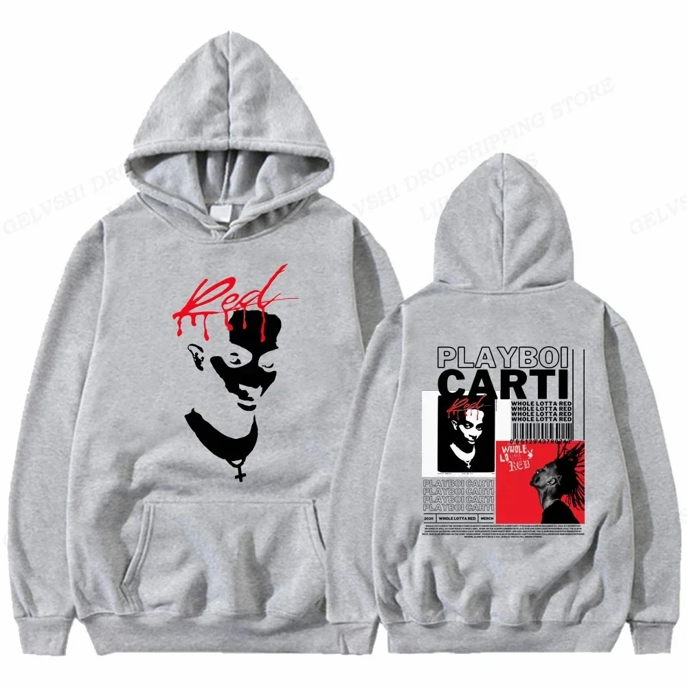 Men's hoodie Oversized sweatshirt Rapper menswear punk Playboi Carti hoodie Retro Harajuku coat Tracksuit Christmas sweater