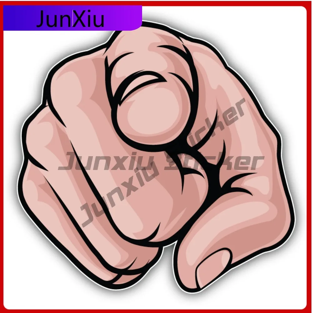 

Hand Pointing Finger Funny Limited Scratch Resistant Classic Window Decal Sticker Waterproof Vinyl Car Laptop Bumper Auto