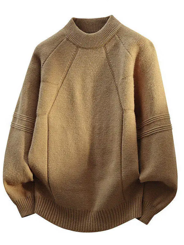 

Casual Loose round Ne Men's Knitted Sweater Color Splicing Warm Versatile Autumn Winter New Sle Polyester Fiber