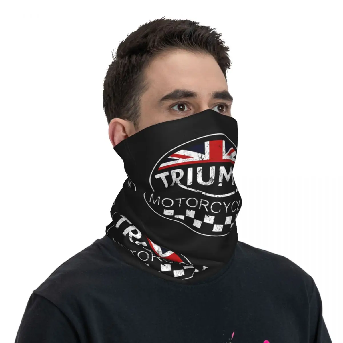 Motocicleta Motocross Bandana, Neck Gaiter, Impresso Triumph Wrap, Lenço Unisex, Lavável, Correndo, Adulto