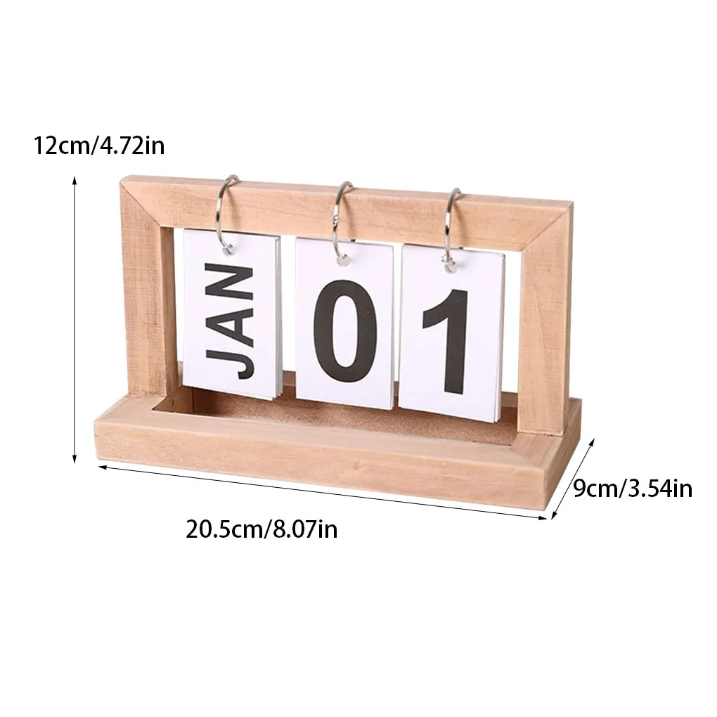 Bamboo Wood Yellow Desk Accessories Environmentally Friendly Unique Calendar Widely Used Desk Decor