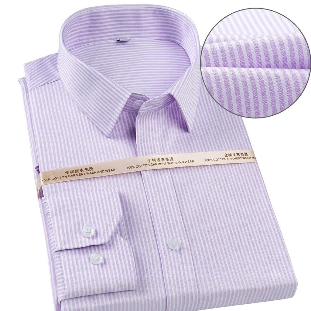Long Sleeve High Quality Men\'s Striped Design Shirts Comfortable Soft Cotton Shirt Slim Fit Smart Casual Male Tops