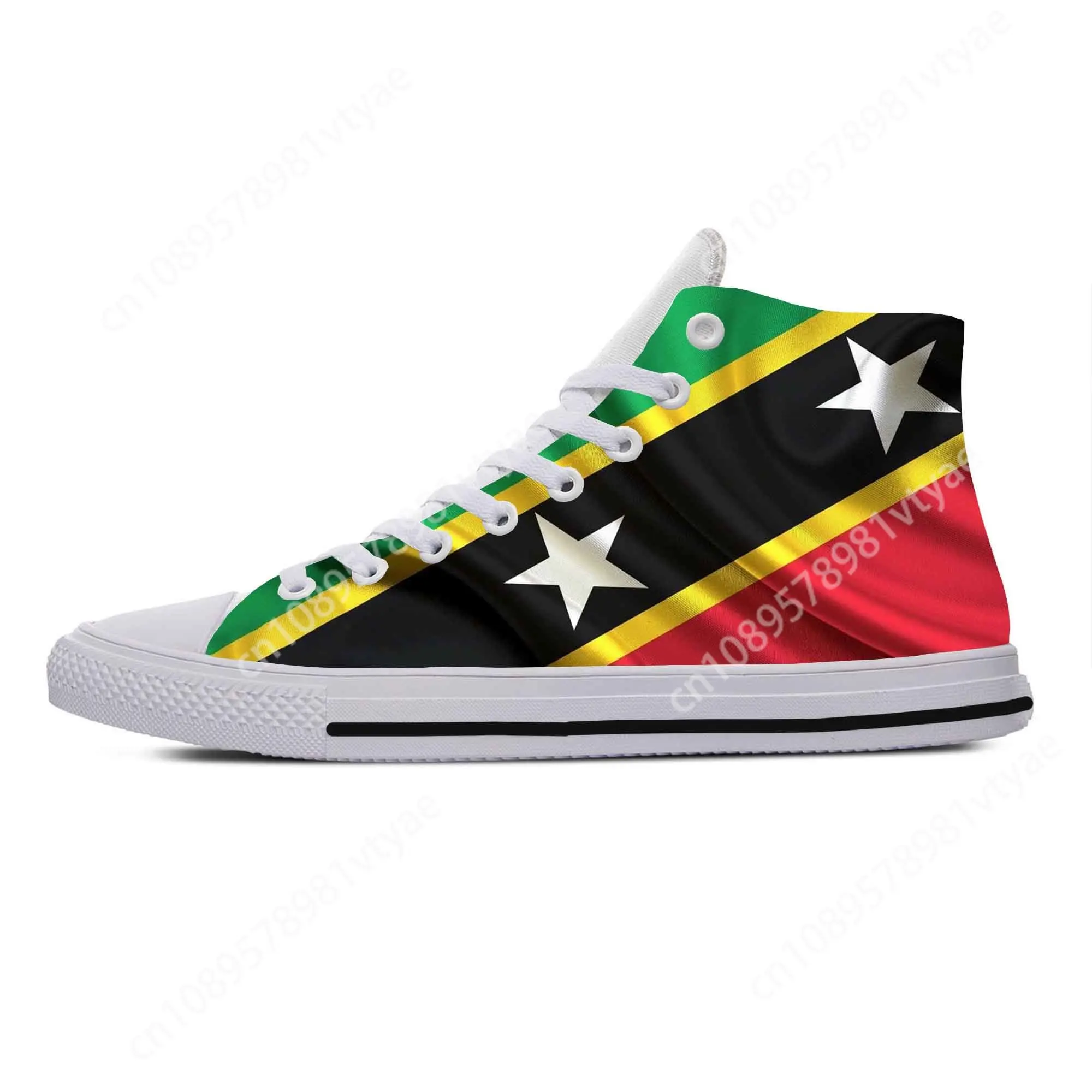 Saint Kitts and Nevis Flag Patriotic Pride Funny Casual Cloth Shoes High Top Comfortable Breathable 3D Print Men Women Sneakers