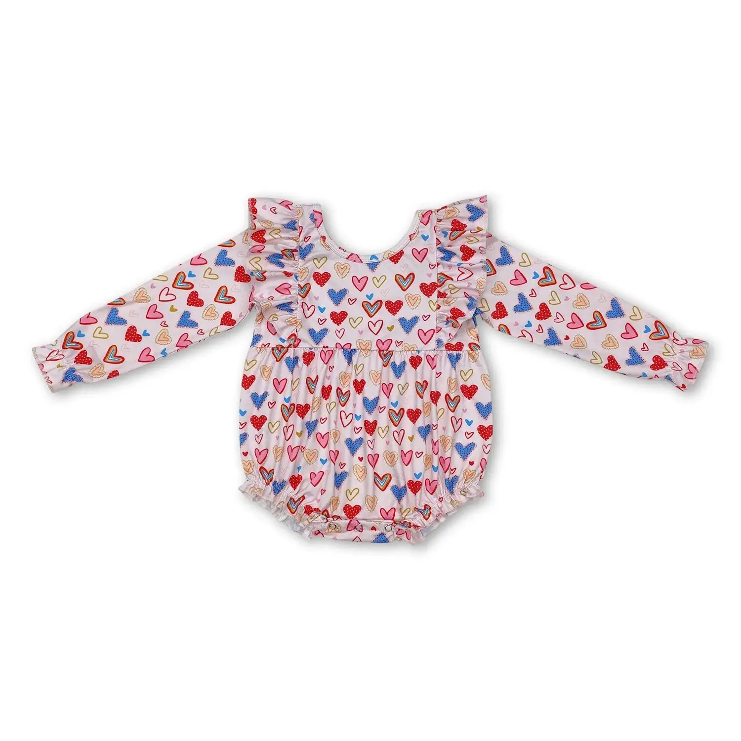 

Baby Infant Girls Valentine's Day Romper Long Sleeve Heart Design Outfit for Infants Perfect for Valentine's Day Celebrations