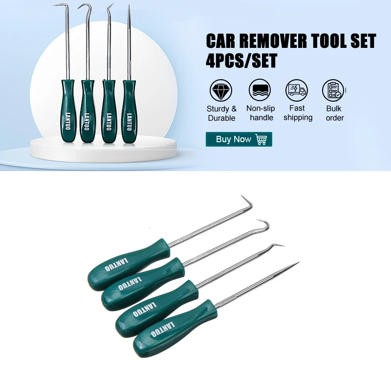 Durable Car Remover Tool Set 4PCS/Set O Ring Oil Seal Gasket Puller Remover Auto Car Pick and Hook Set Automotive Tools 2022