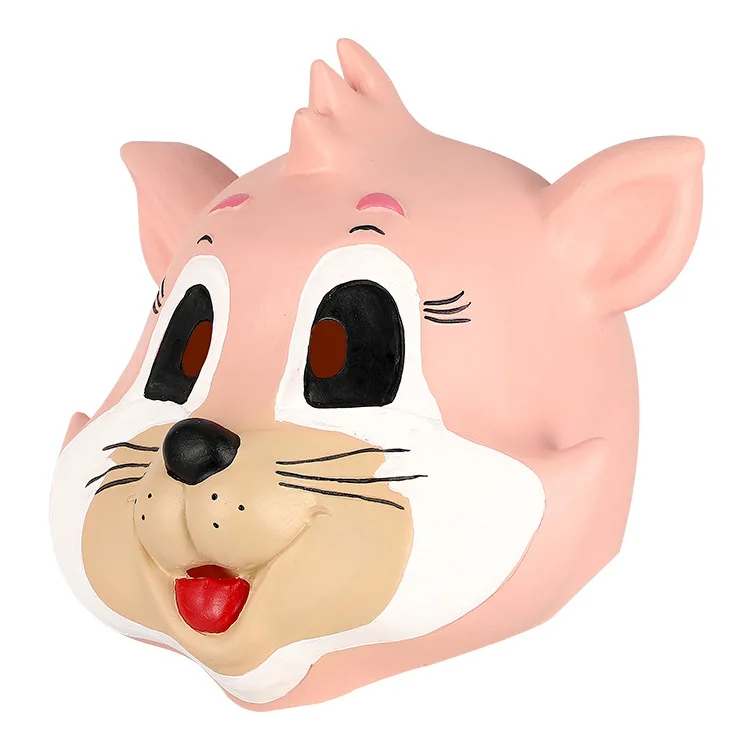 Niedliche Katzen-Tierkopf-Latexmaske, Verkleidung für Halloween-Kostümparty, Cosplay-Maske – Detail 5