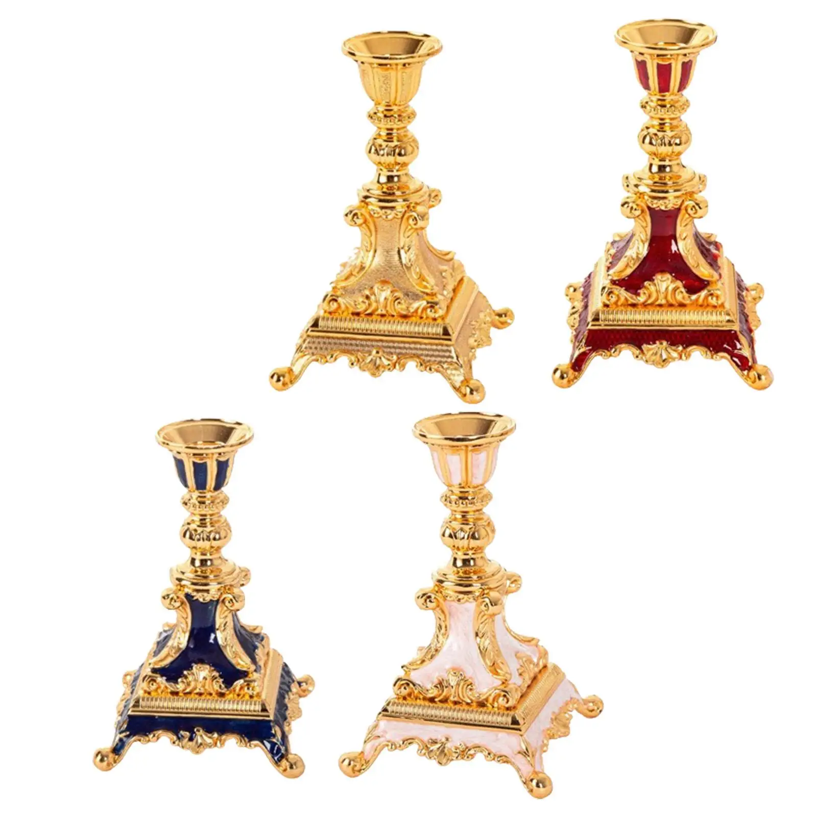 Candle Holder Vintage Alloy Premium Candleholder Centerpiece Candlestick Holder for Wedding Fireplace Bedroom Celebration Decor