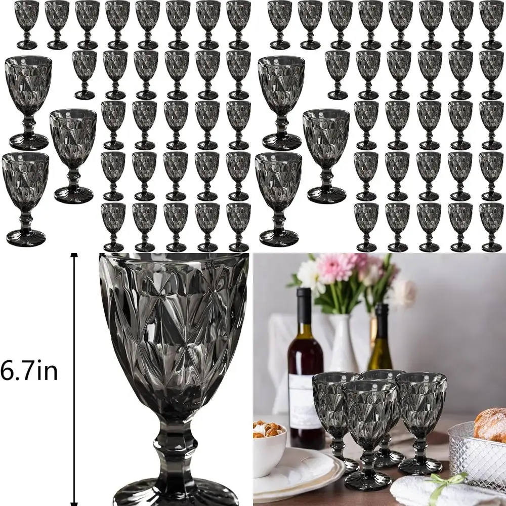 

Набор из 32 многоразовых пластиковых бокалов для вина, 12 унций цветных стаканов с тиснением, небьющиеся для свадеб и вечеринок.