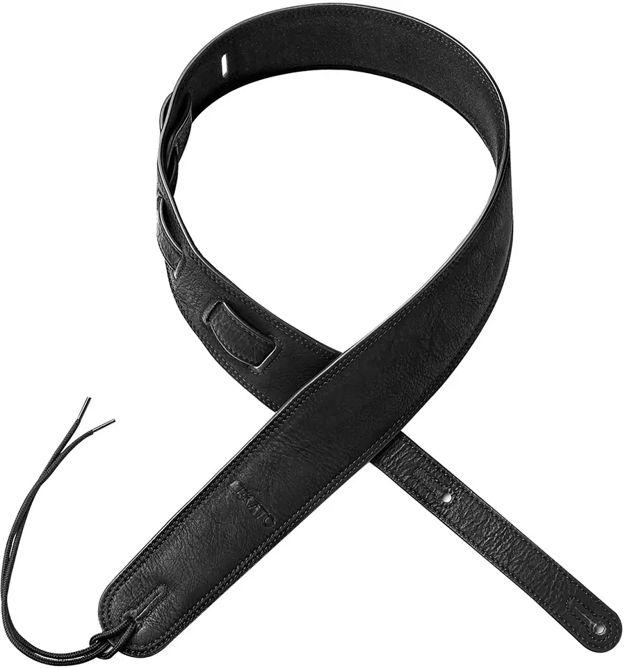 LEKATO Sangle Guitare Cuir Rayée Avec Poche Médiator - Confortable Et Robuste