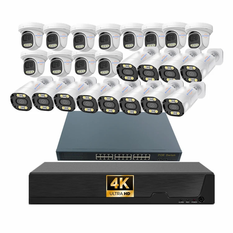 

Jianvision POE IPC H.264 H.265 Cctv Kit Security Camera DVR 24 Channel Cctv Camera System 8mp 4k Two Way Audio Nvr for Ip Camera