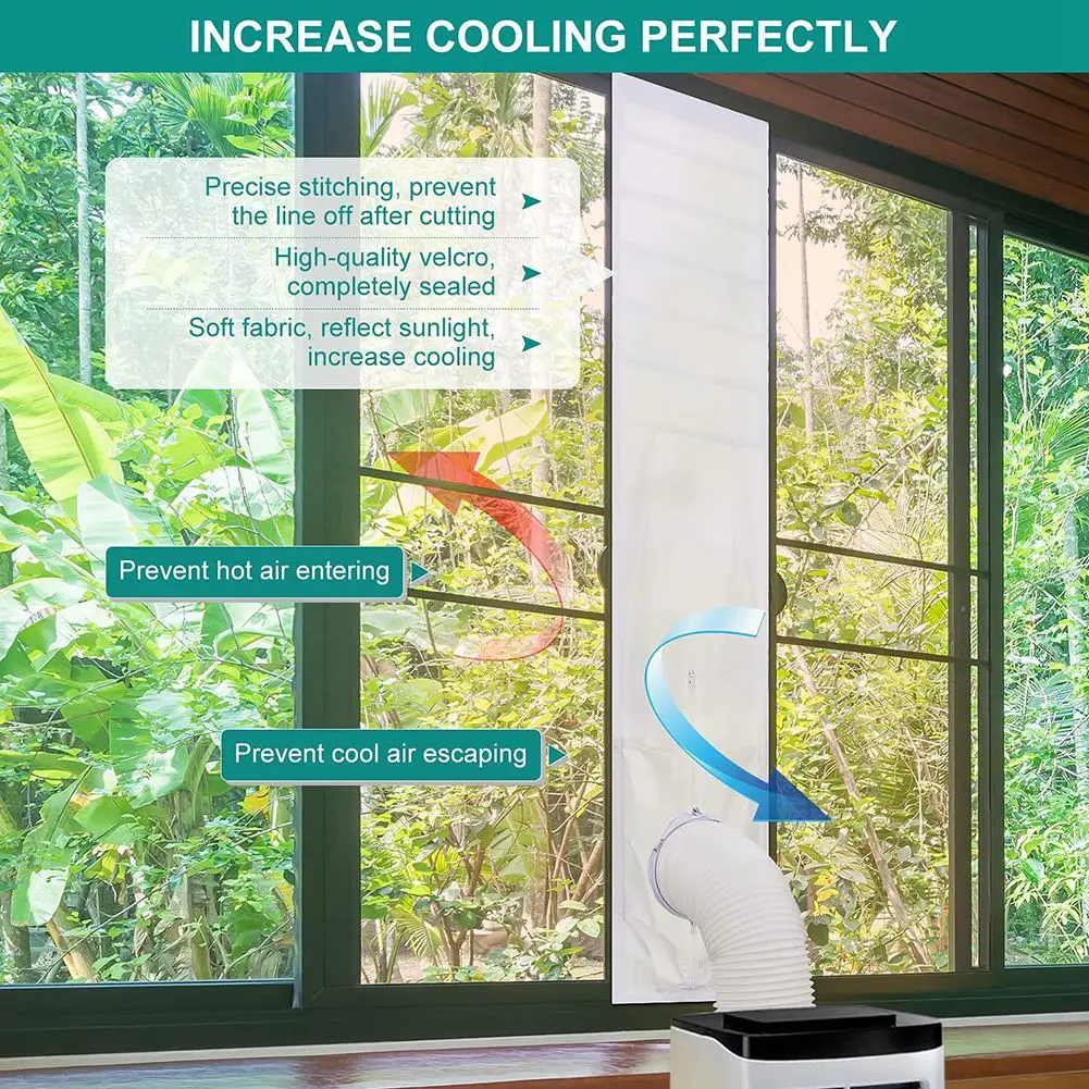 A61T-Hung Window Seal for Portable Air Conditioner, AC Unit Window Vent Kit, Easy to Install,Hose Kit for Tumble Dryer