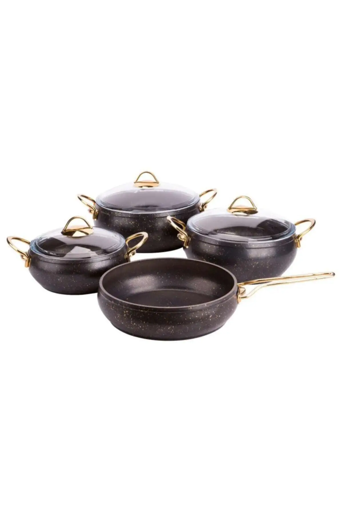 

Casserole Granite Set of 4 Cookware Black cookware set high quality non stick cooking pot set free shipping kitchen utensils set