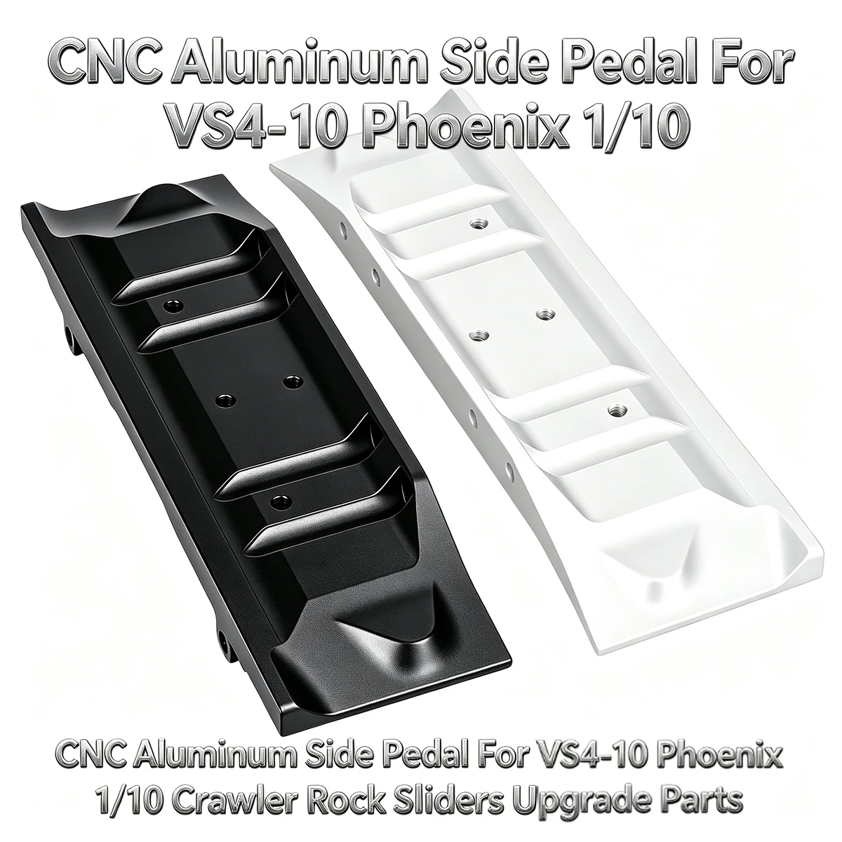 Aluminum Side Pedal Rock Sliders for 1/10 RC Crawler – Fits Vanquish VS4-10 Phoenix & More – CNC Upgrade Parts